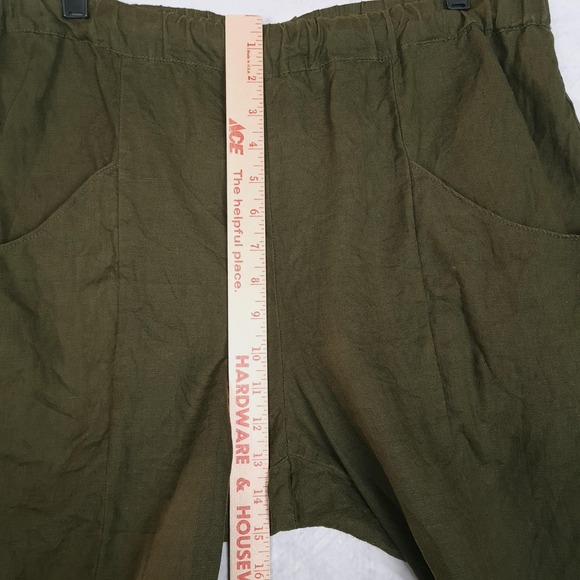 Quince Linen Pants Womens Large Martini Olive Tapered Ankle Pull On Casual - Picture 7 of 16